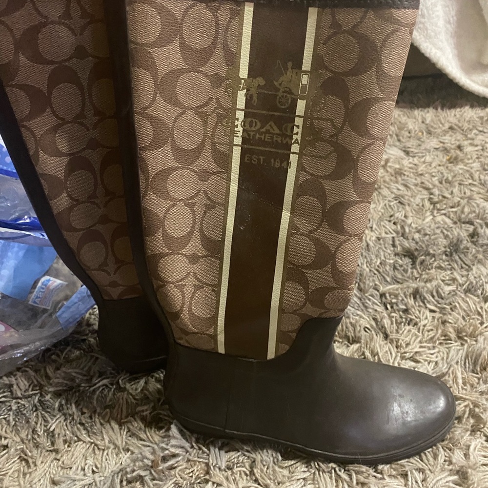 Coach rain boots. Out of stock. Size 8-9.